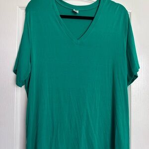 Sew In Love Teal V-Neck Short Sleeve Top
